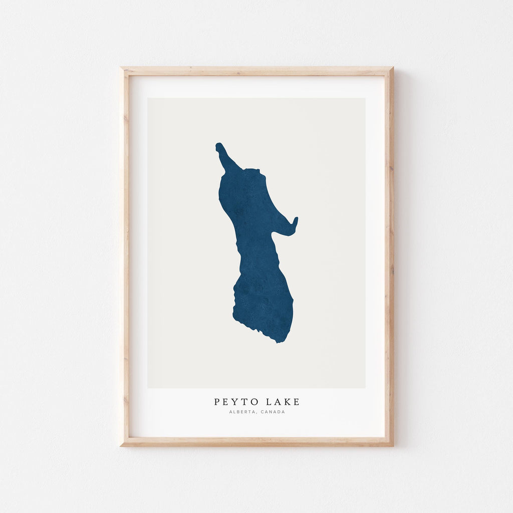 peyto lake alberta map poster – minimalist lake wall art - image 1
