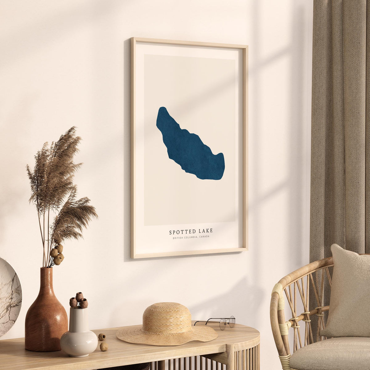 spotted lake british columbia map poster – minimalist lake wall art - image 3