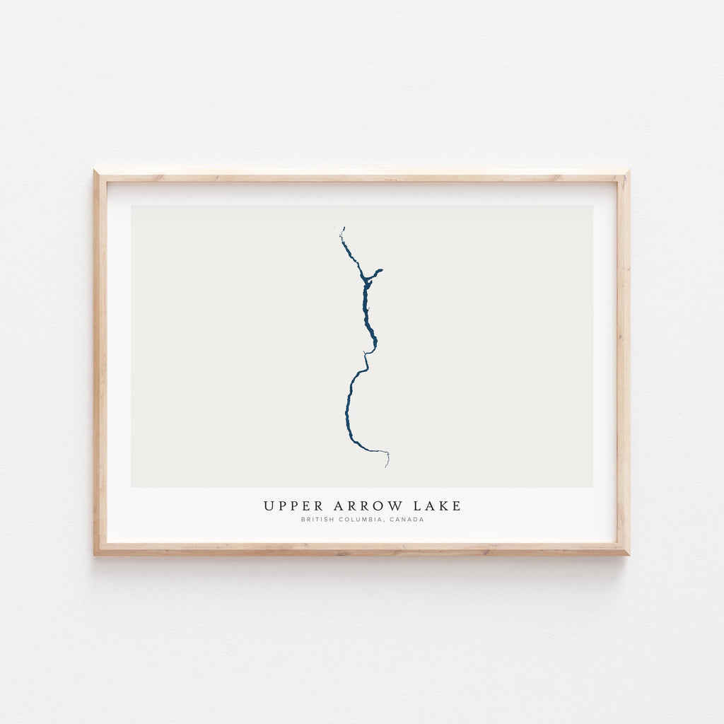 upper arrow lake british columbia map poster – minimalist lake wall art - image 2