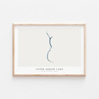 upper arrow lake british columbia map poster – minimalist lake wall art - image 2