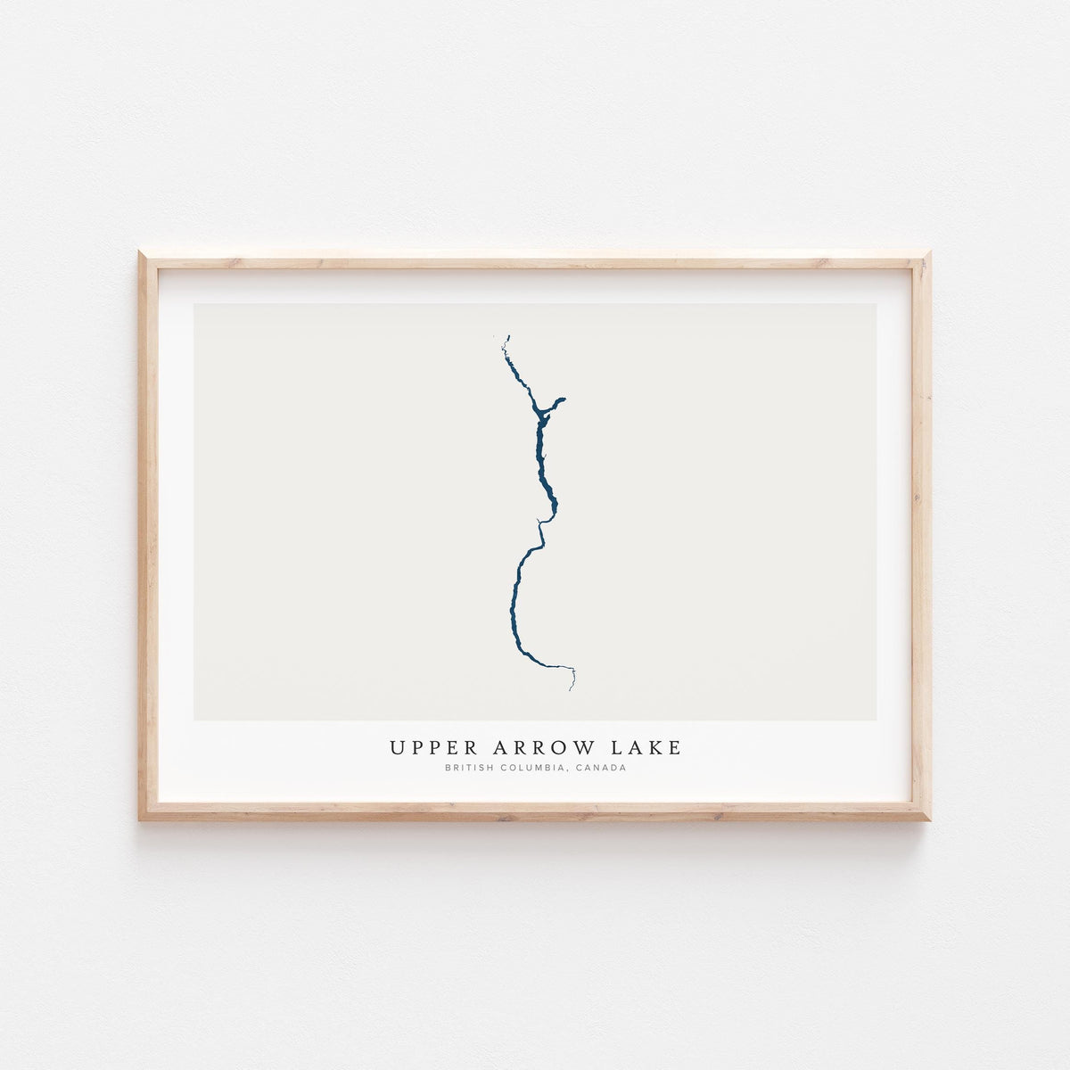 upper arrow lake british columbia map poster – minimalist lake wall art - image 2