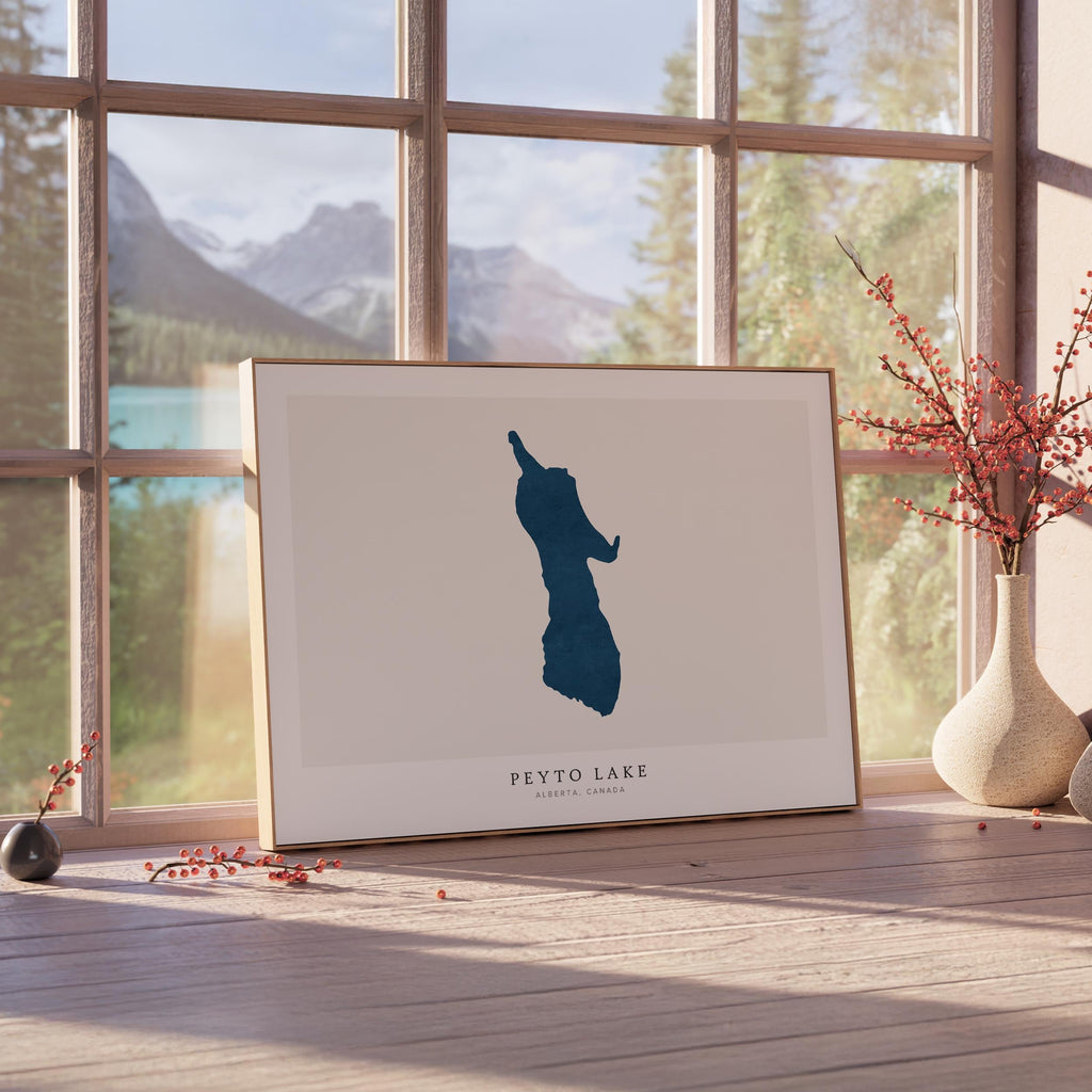 peyto lake alberta map poster – minimalist lake wall art - image 4