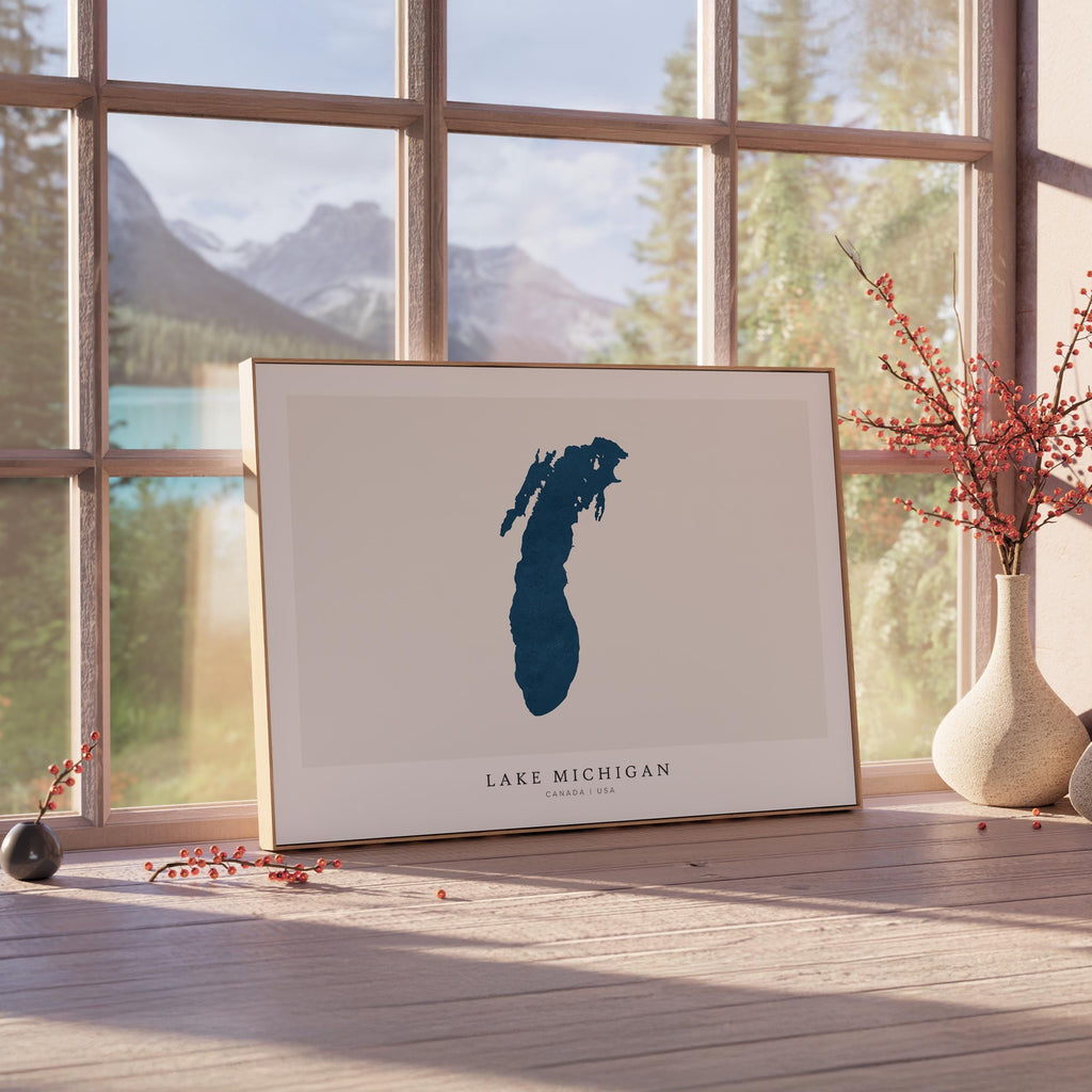 lake michigan michigan map poster – minimalist lake wall art - image 4