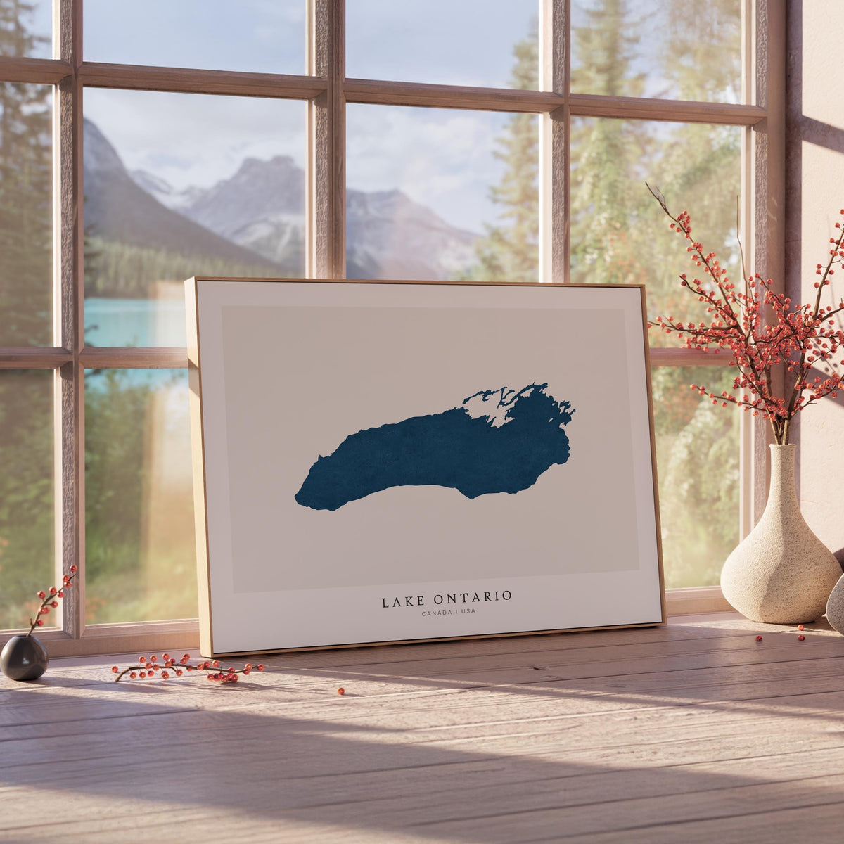 lake ontario ontario map poster – minimalist lake wall art - image 4