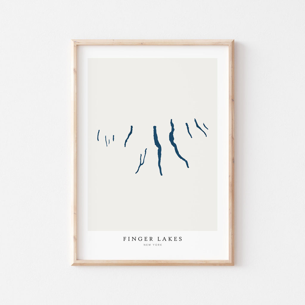 finger lakes new york map poster – minimalist lake wall art - image 2