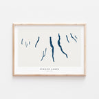 finger lakes new york map poster – minimalist lake wall art - image 1