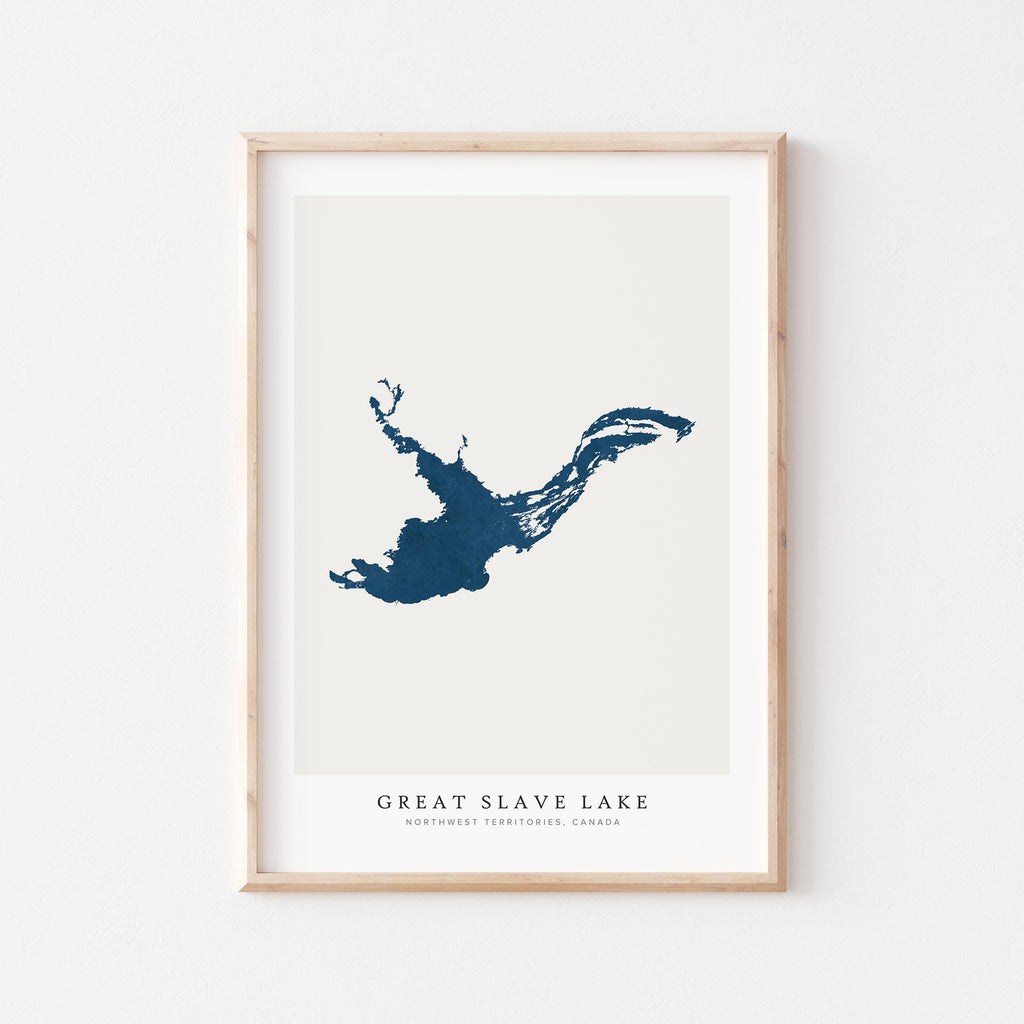 great slave lake northwest territories map poster – minimalist lake wall art - image 2