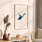 great slave lake northwest territories map poster – minimalist lake wall art - image 3