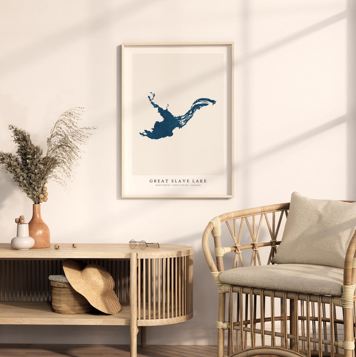 great slave lake northwest territories map poster – minimalist lake wall art - image 5