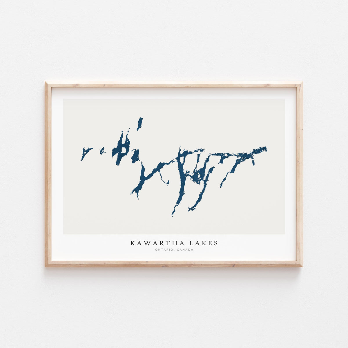 kawartha lakes ontario map poster – minimalist lake wall art - image 1