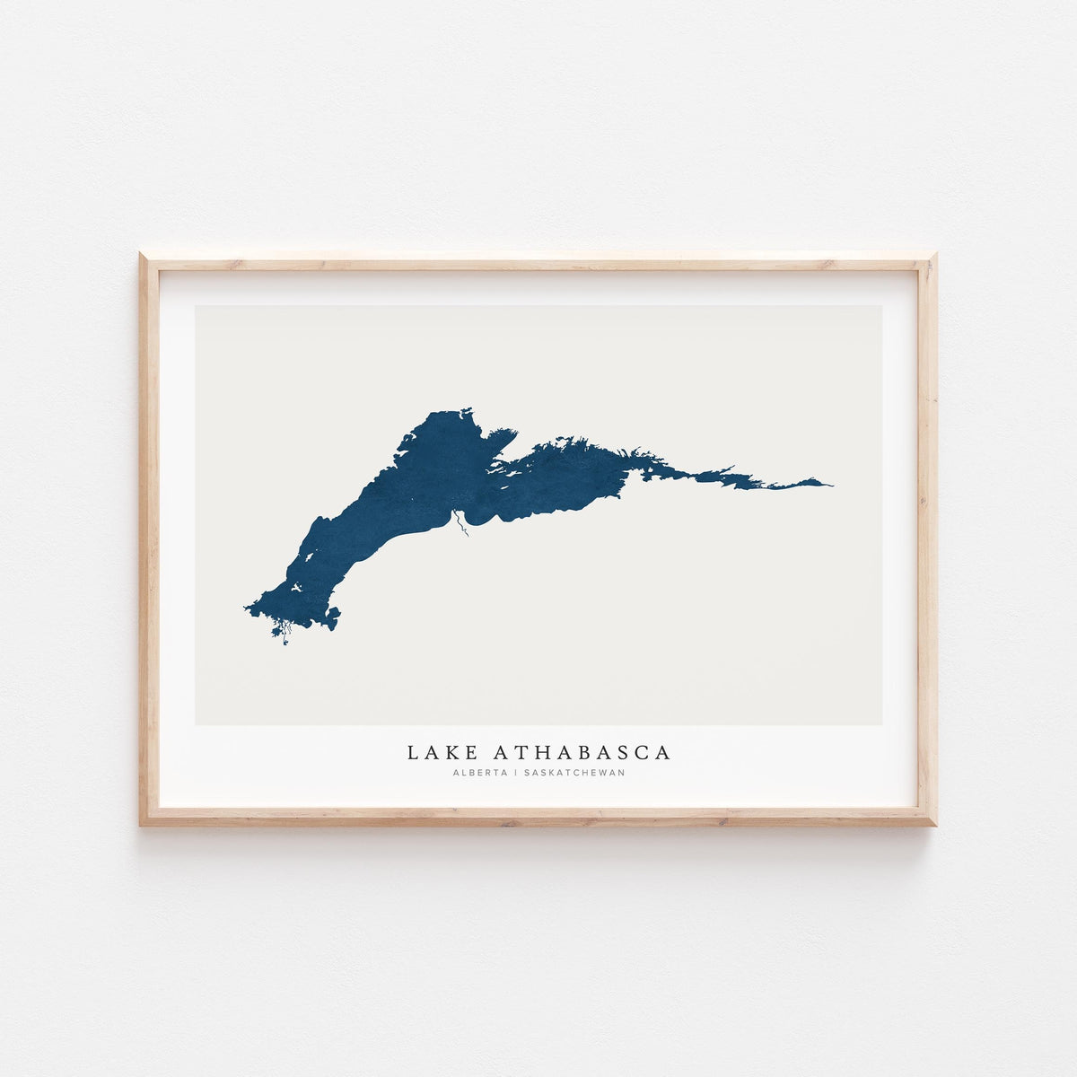 lake athabasca manitoba map poster – minimalist lake wall art - image 1