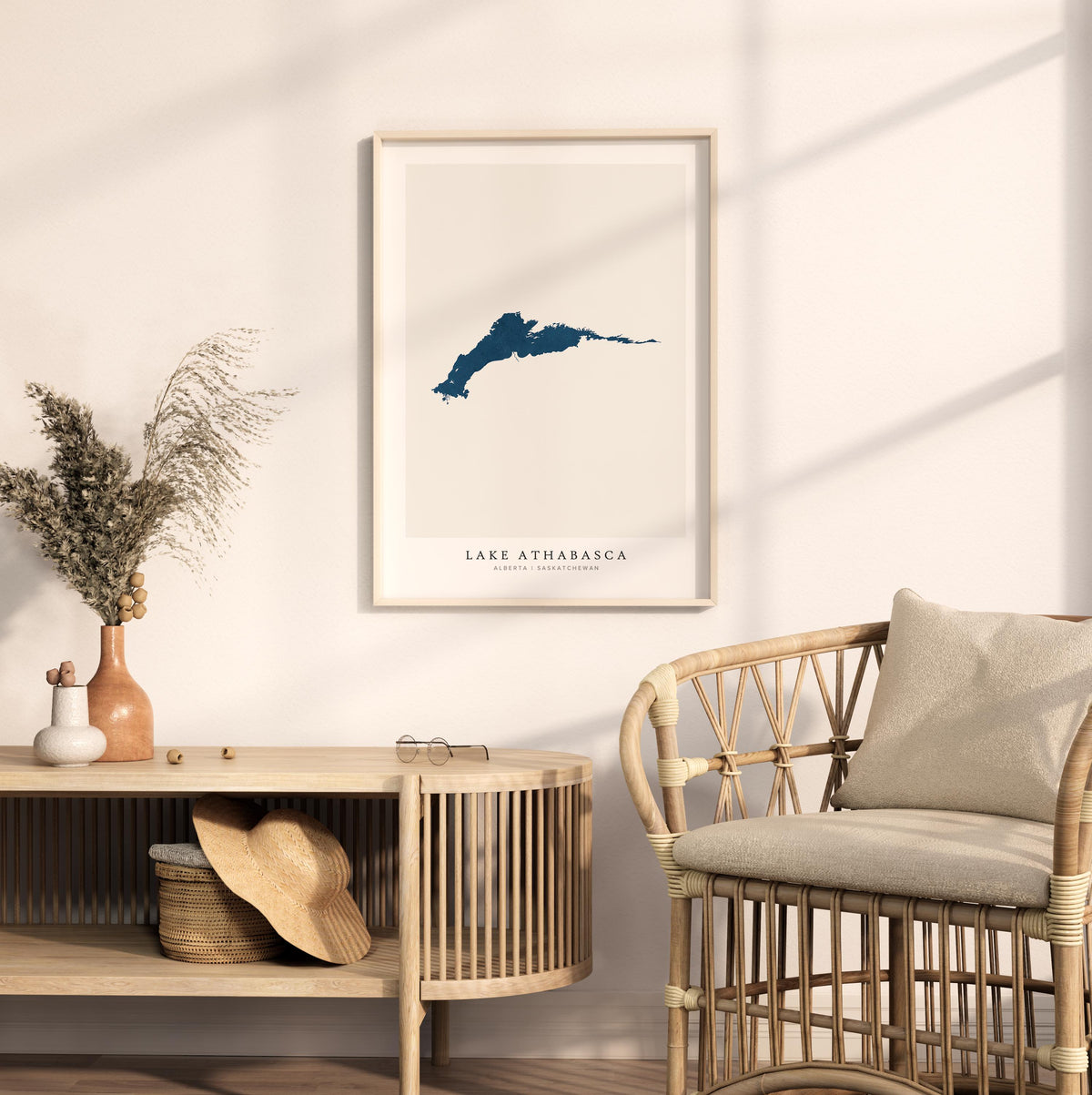 lake athabasca manitoba map poster – minimalist lake wall art - image 5