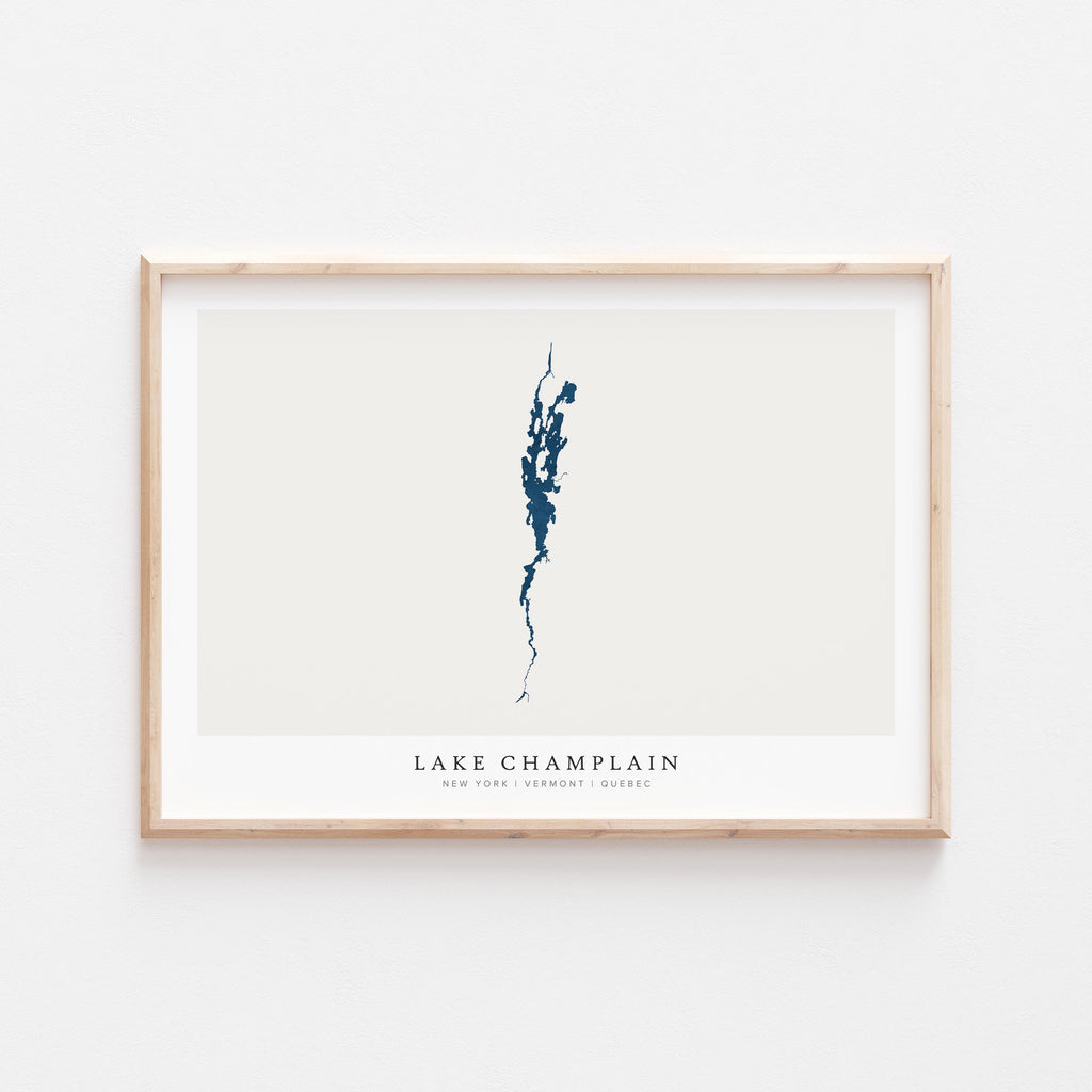 lake champlain new york map poster – minimalist lake wall art - image 2