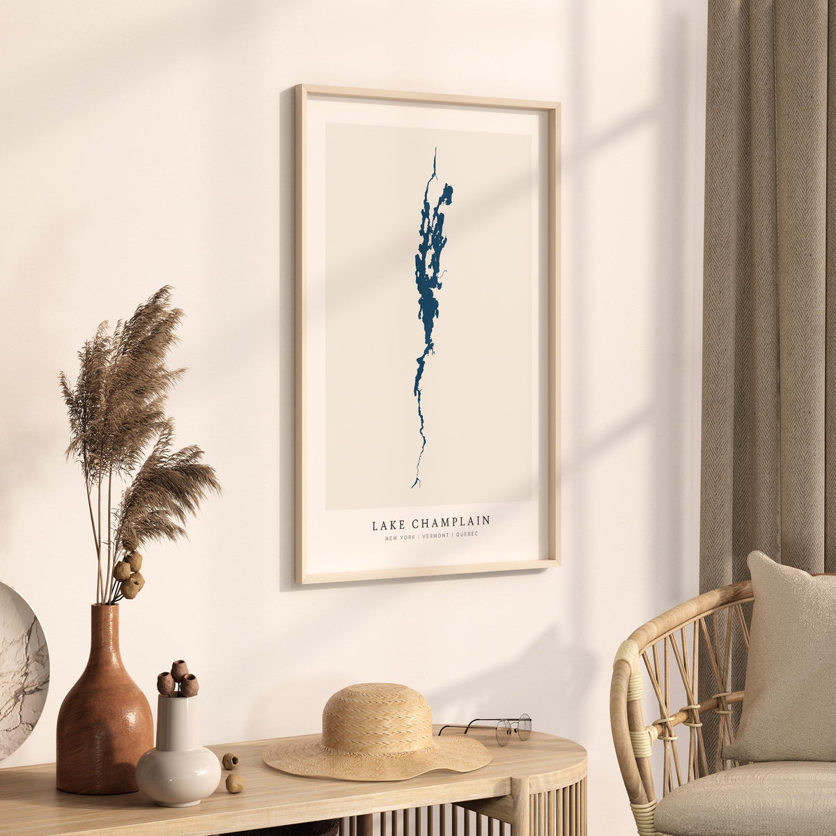 lake champlain new york map poster – minimalist lake wall art - image 3