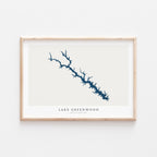 lake greenwood south carolina map poster – minimalist lake wall art - image 1