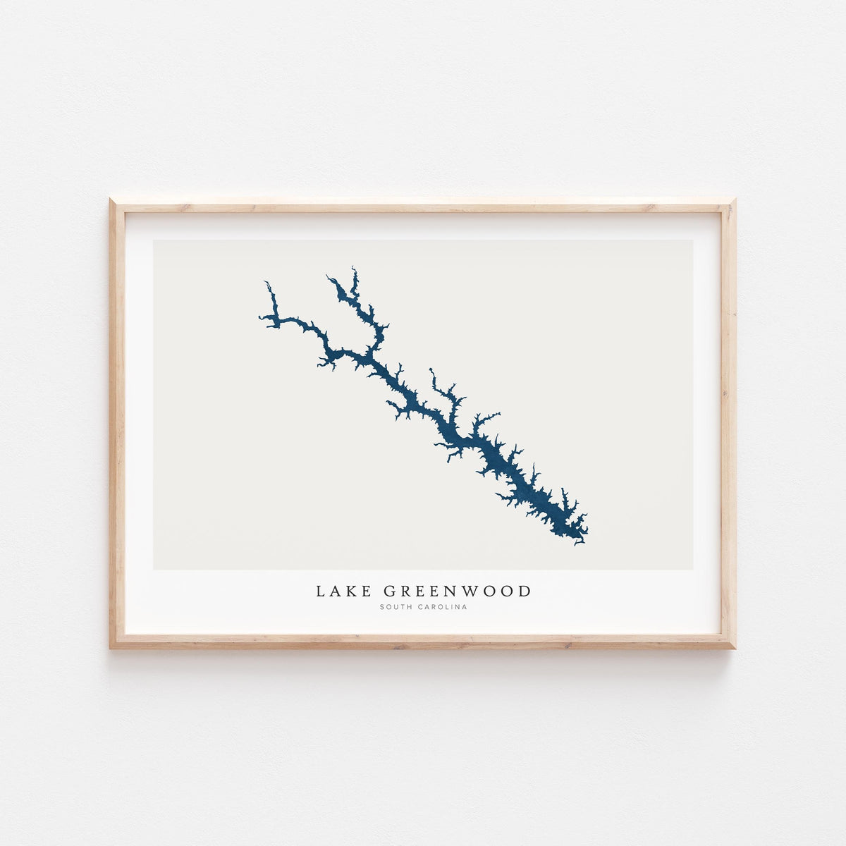 lake greenwood south carolina map poster – minimalist lake wall art - image 1