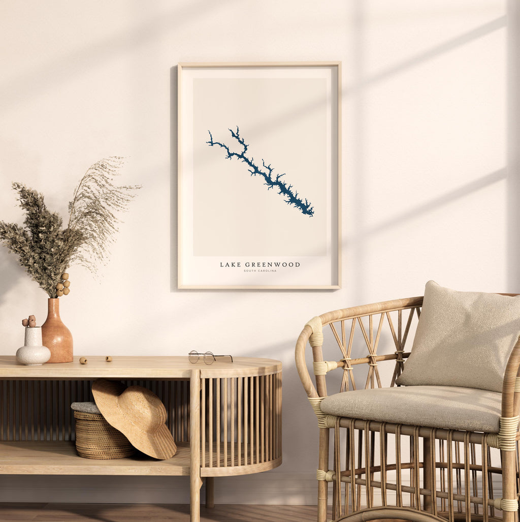 lake greenwood south carolina map poster – minimalist lake wall art - image 5