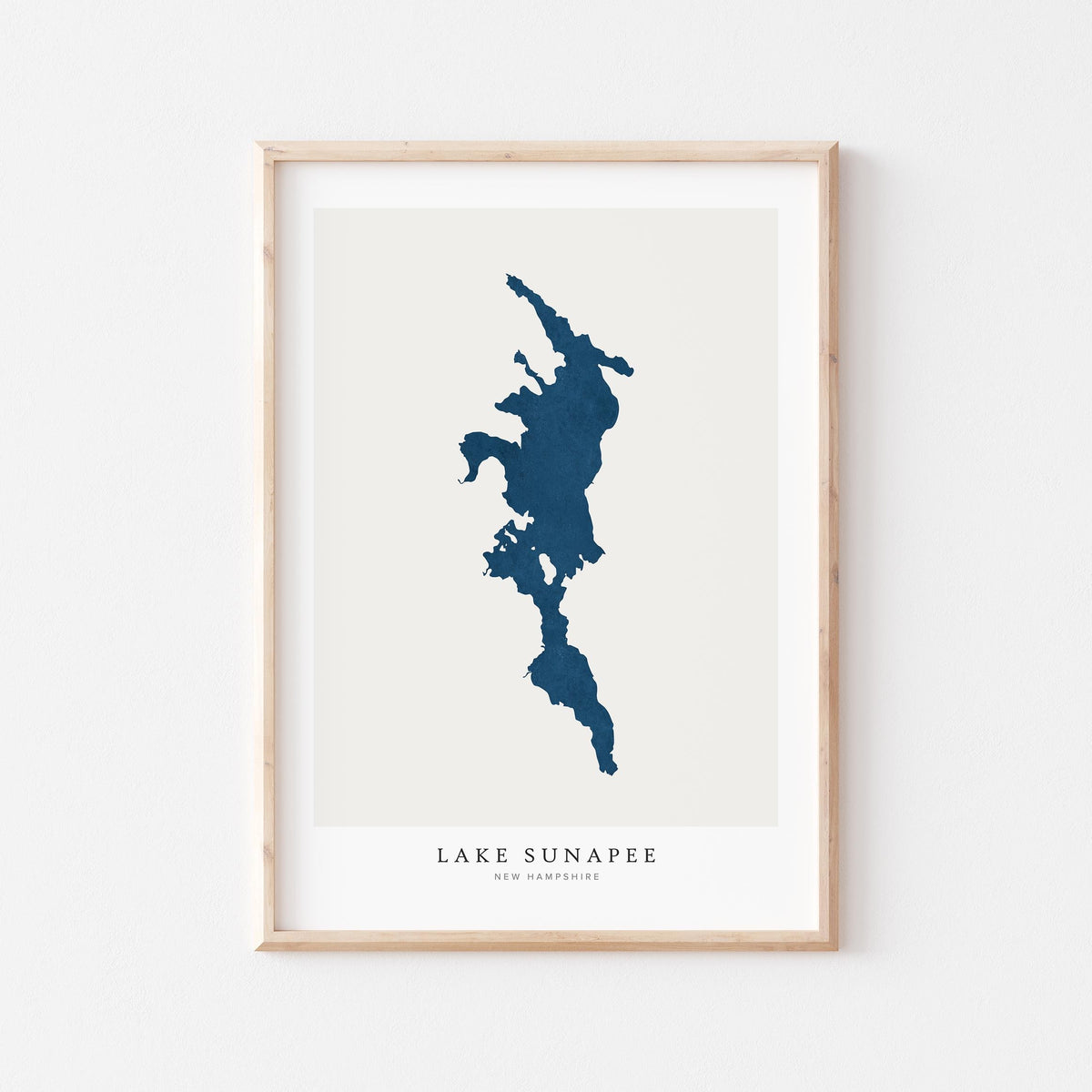 lake sunapee new hampshire map poster – minimalist lake wall art - image 1