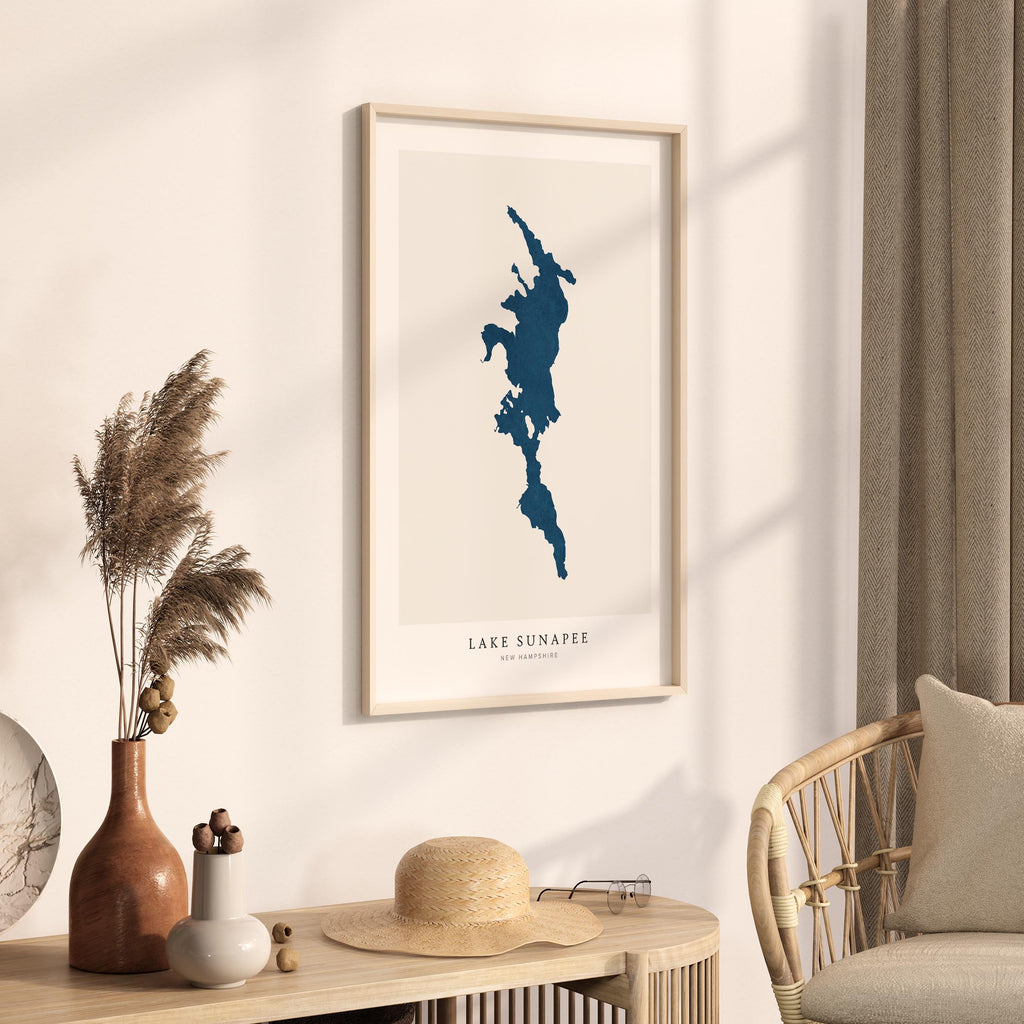 lake sunapee new hampshire map poster – minimalist lake wall art - image 3