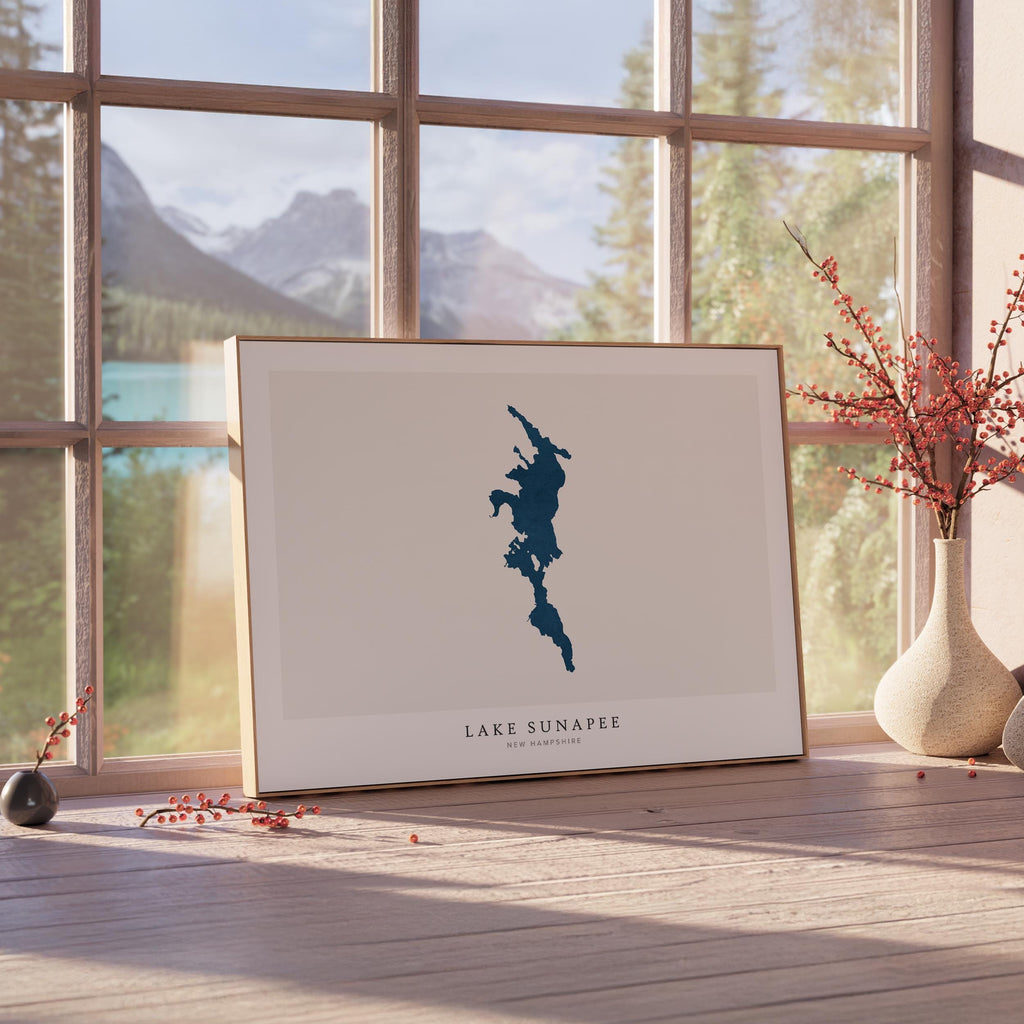 lake sunapee new hampshire map poster – minimalist lake wall art - image 4