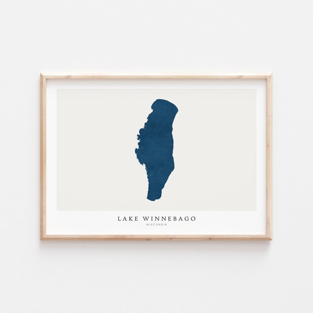 lake winnebago wisconsin map poster – minimalist lake wall art - image 2