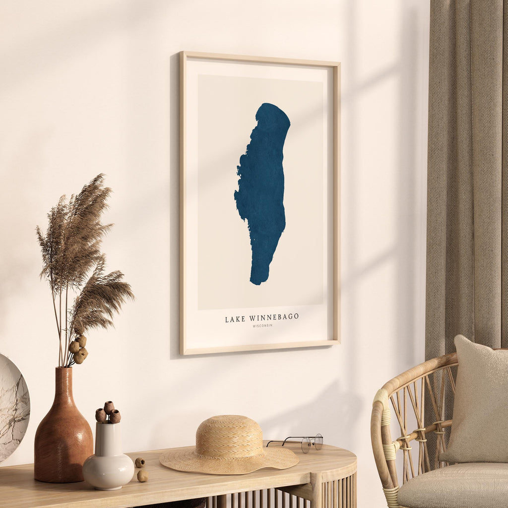 lake winnebago wisconsin map poster – minimalist lake wall art - image 3