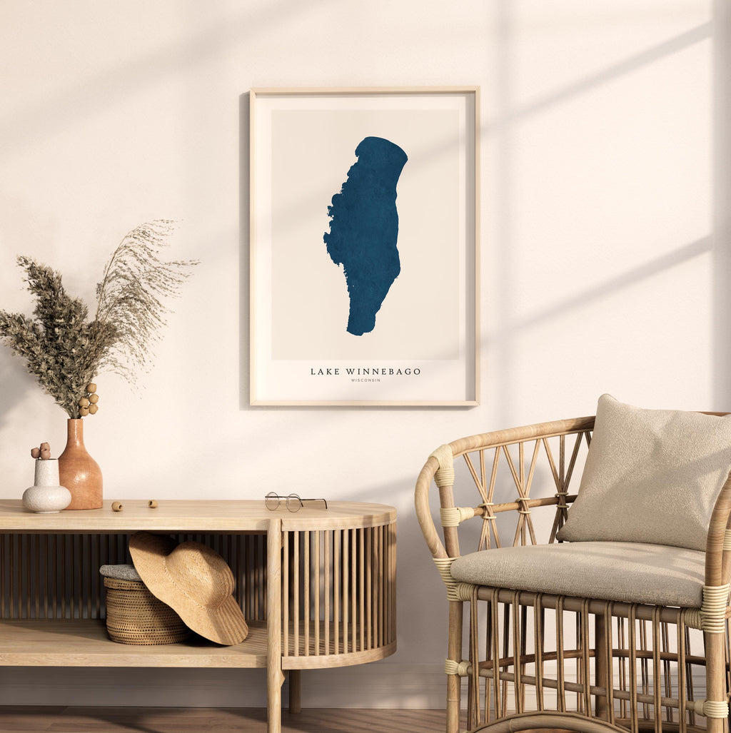 lake winnebago wisconsin map poster – minimalist lake wall art - image 5