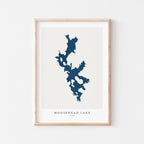 moosehead lake maine map poster – minimalist lake wall art - image 1