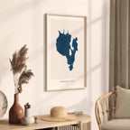 sebago lake maine map poster – minimalist lake wall art - image 3