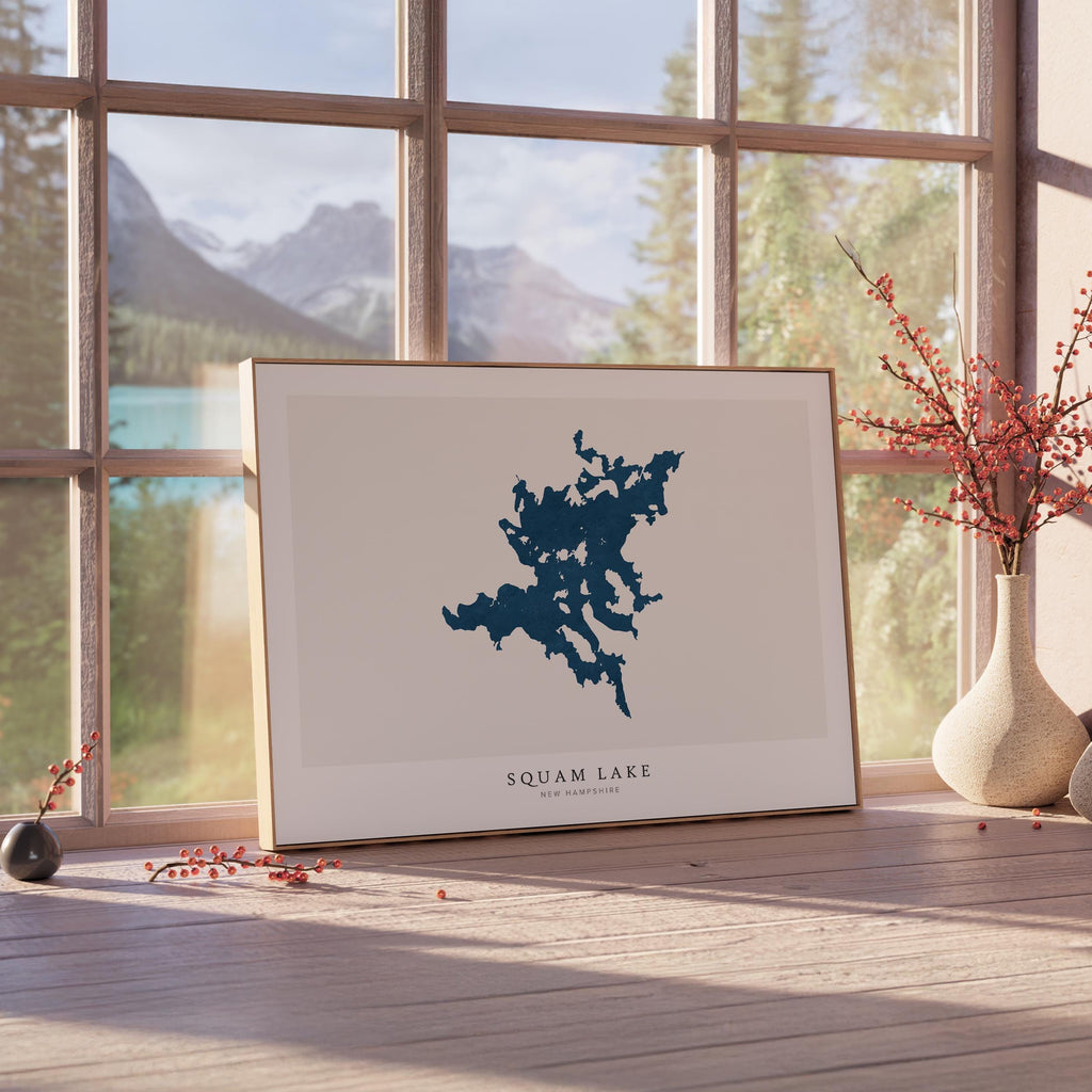 squam lake new hampshire map poster – minimalist lake wall art - image 4