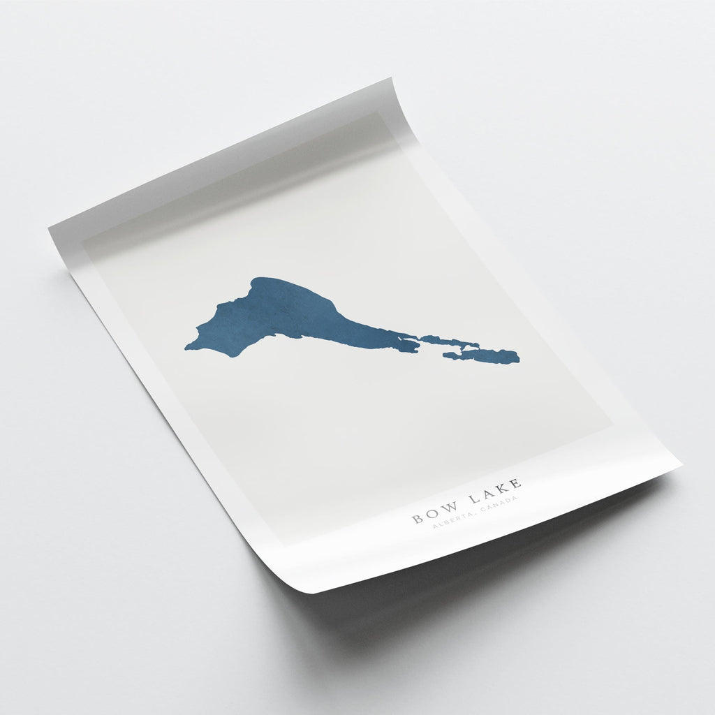 bow lake alberta map poster – minimalist lake wall art - image 6
