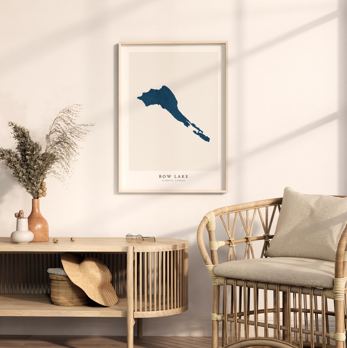 bow lake alberta map poster – minimalist lake wall art - image 5
