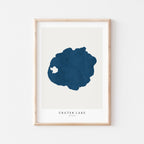crater lake oregon map poster – minimalist lake wall art - image 1