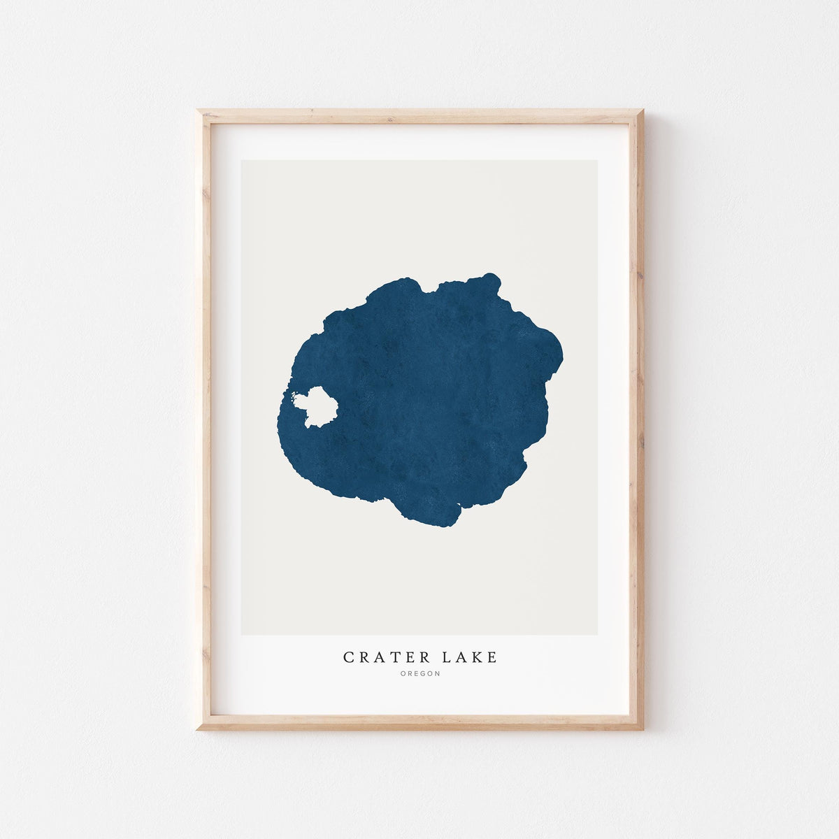crater lake oregon map poster – minimalist lake wall art - image 1