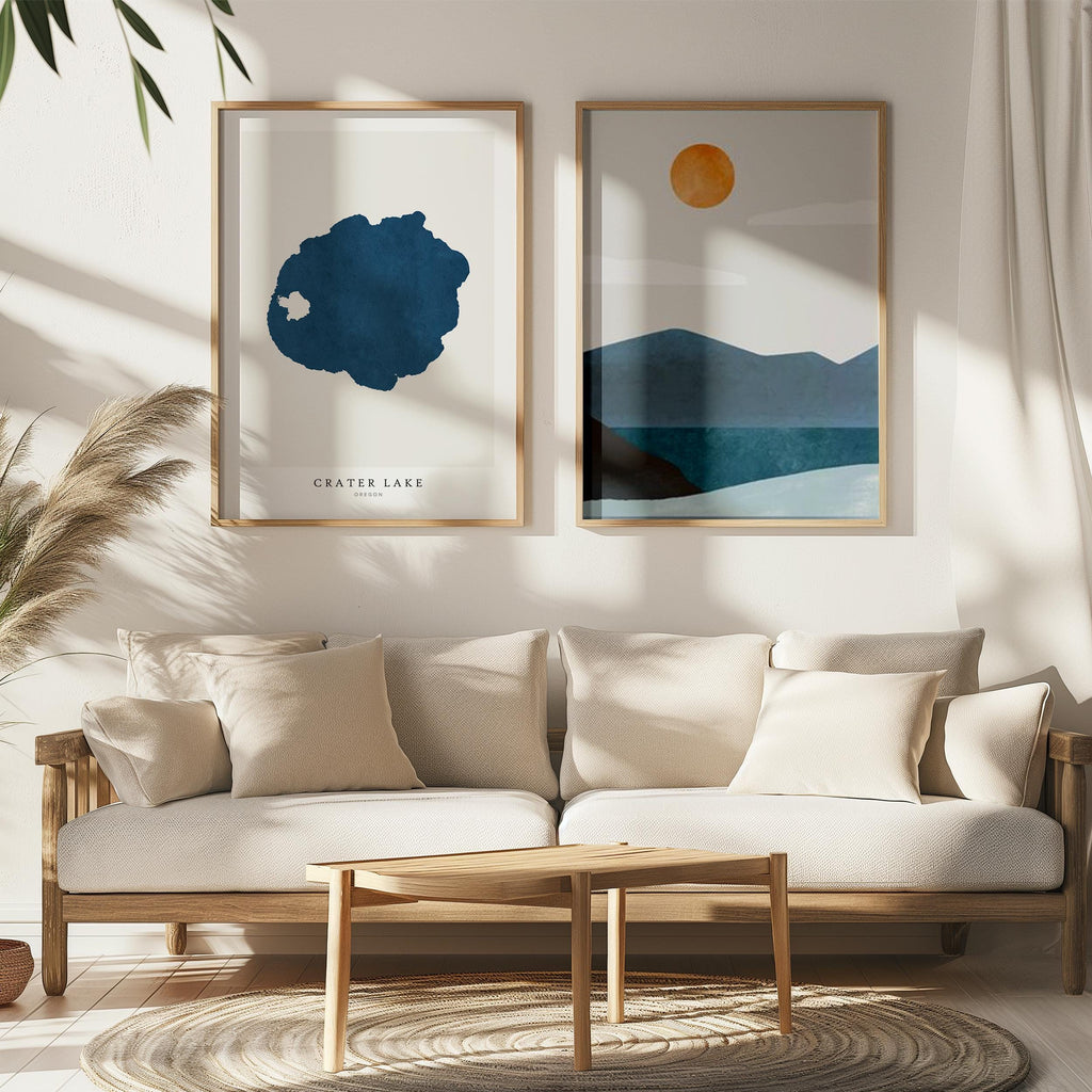 crater lake oregon map poster – minimalist lake wall art - image 7