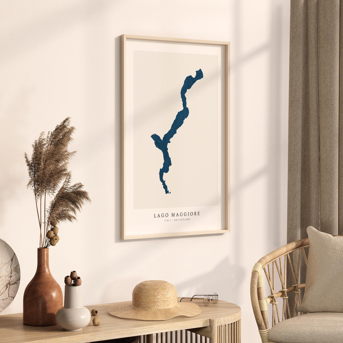 lago maggiore italy map poster – minimalist lake wall art - image 3