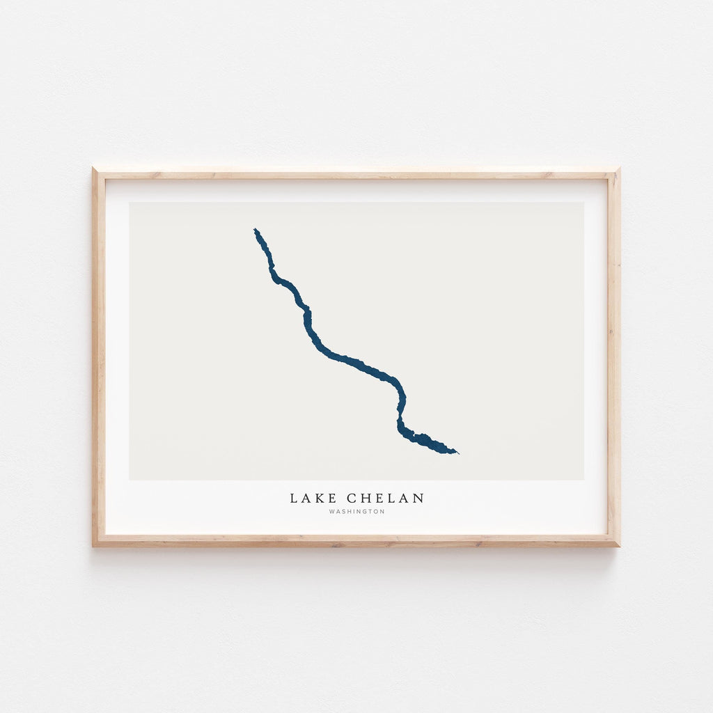 lake chelan washington map poster – minimalist lake wall art - image 2