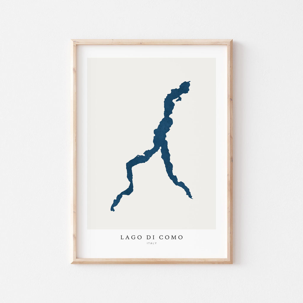 lake como italy map poster – minimalist lake wall art - image 1