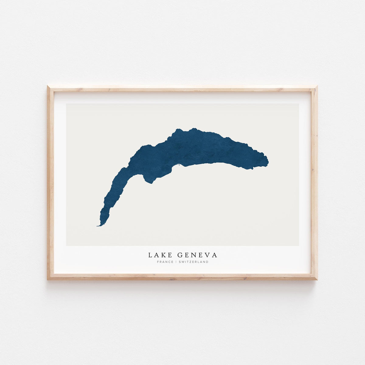 lake geneva france map poster – minimalist lake wall art - image 1