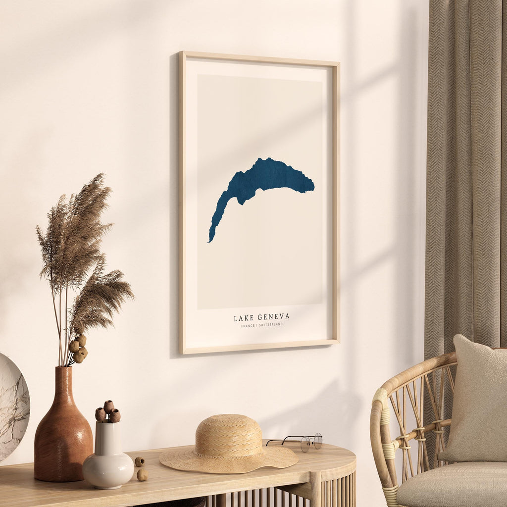 lake geneva france map poster – minimalist lake wall art - image 3