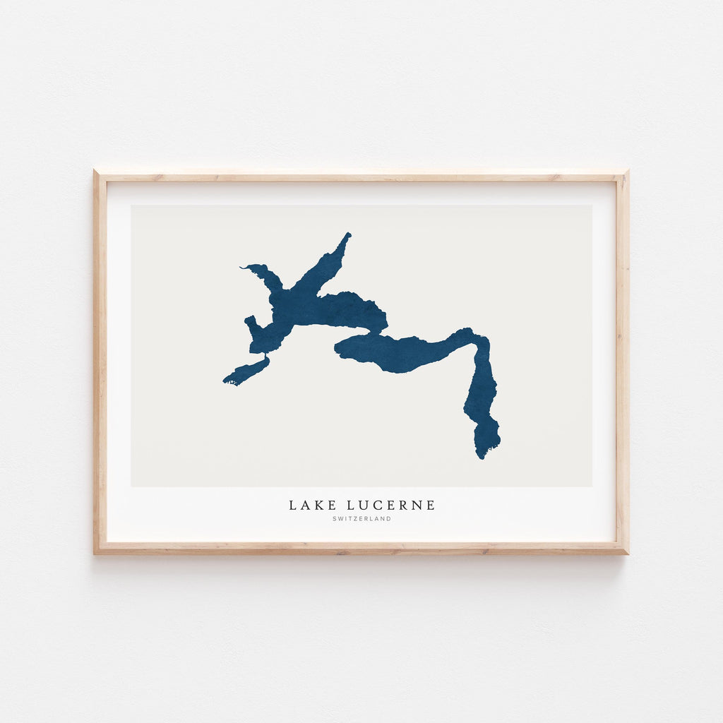 lake lucerne switzerland map poster – minimalist lake wall art - image 1