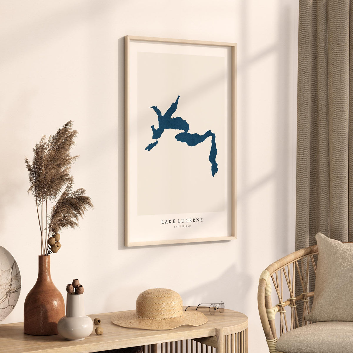 lake lucerne switzerland map poster – minimalist lake wall art - image 3