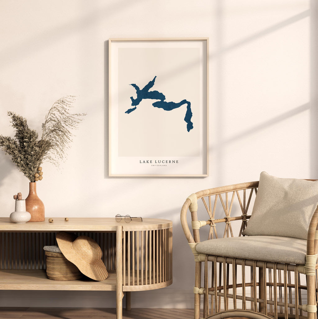 lake lucerne switzerland map poster – minimalist lake wall art - image 5