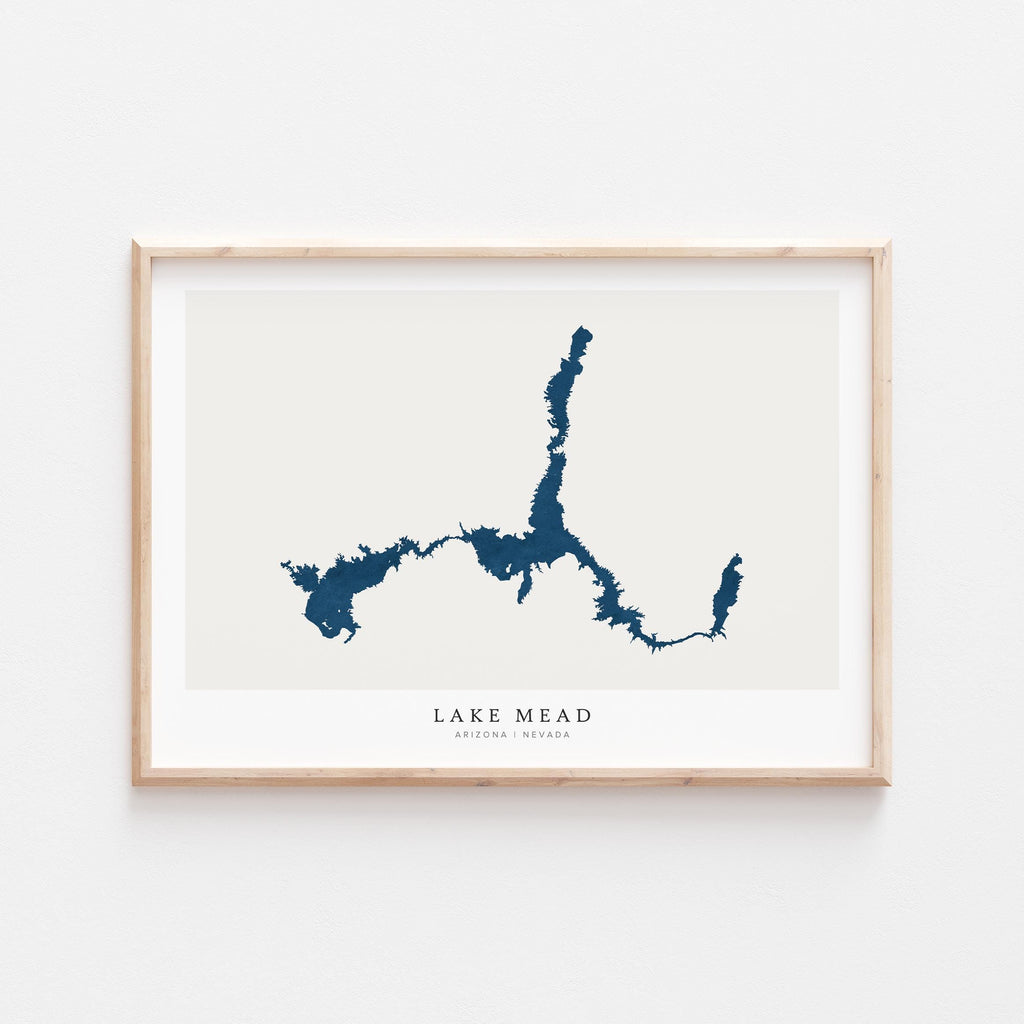 lake mead arizona map poster – minimalist lake wall art - image 1