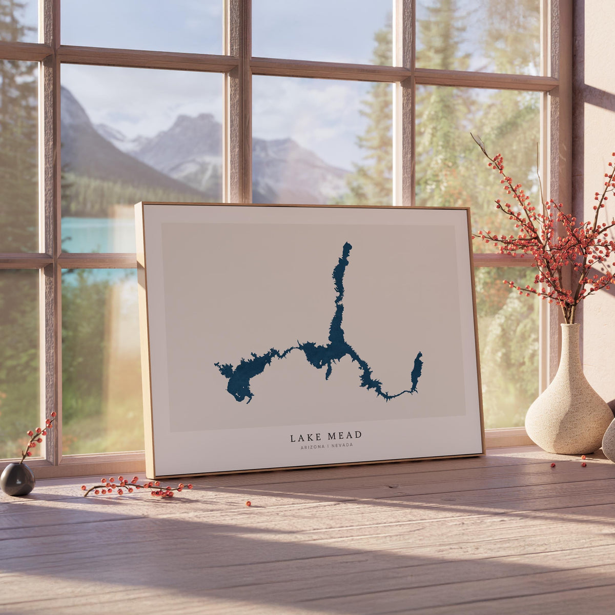 lake mead arizona map poster – minimalist lake wall art - image 4