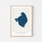 lake okeechobee florida map poster – minimalist lake wall art - image 1