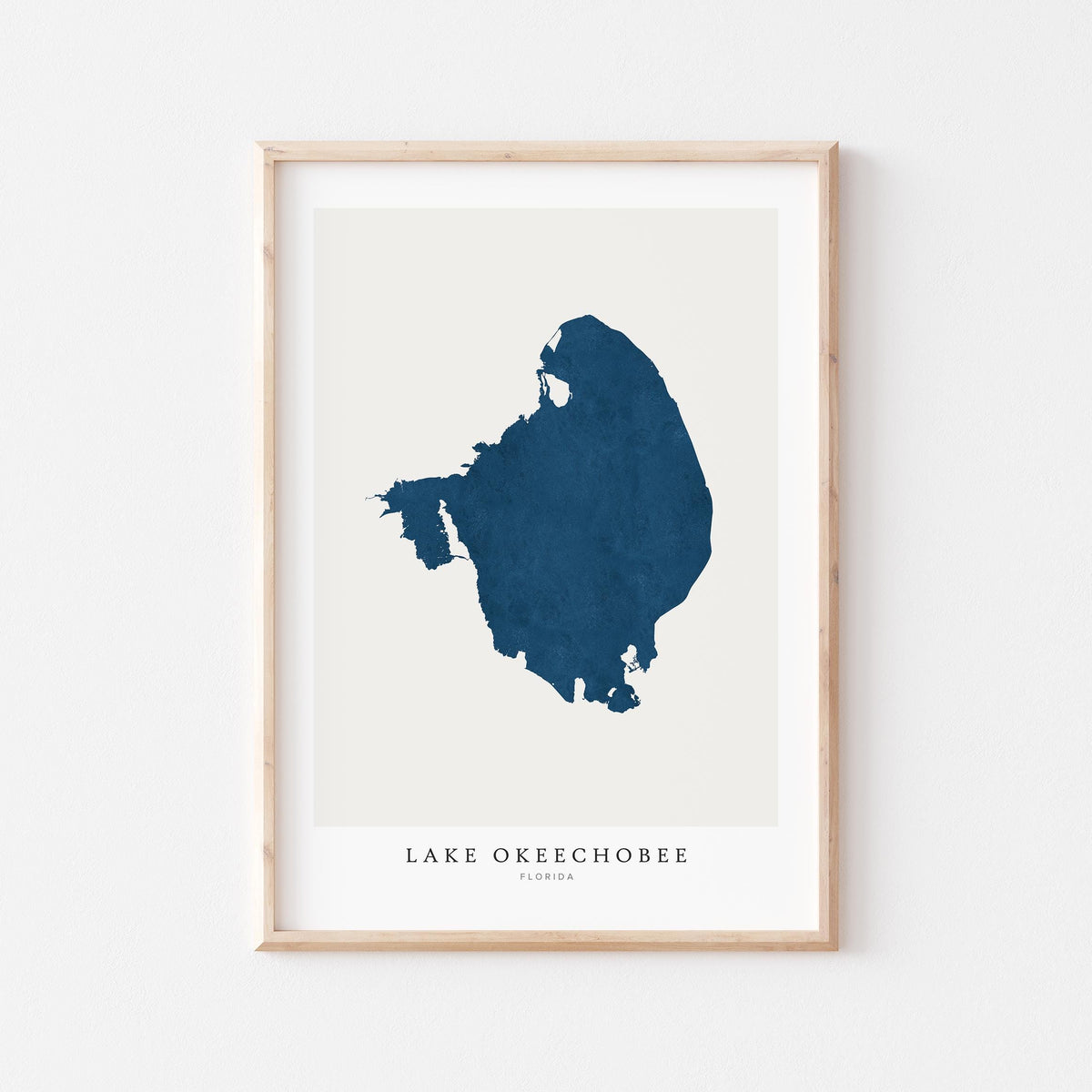 lake okeechobee florida map poster – minimalist lake wall art - image 1