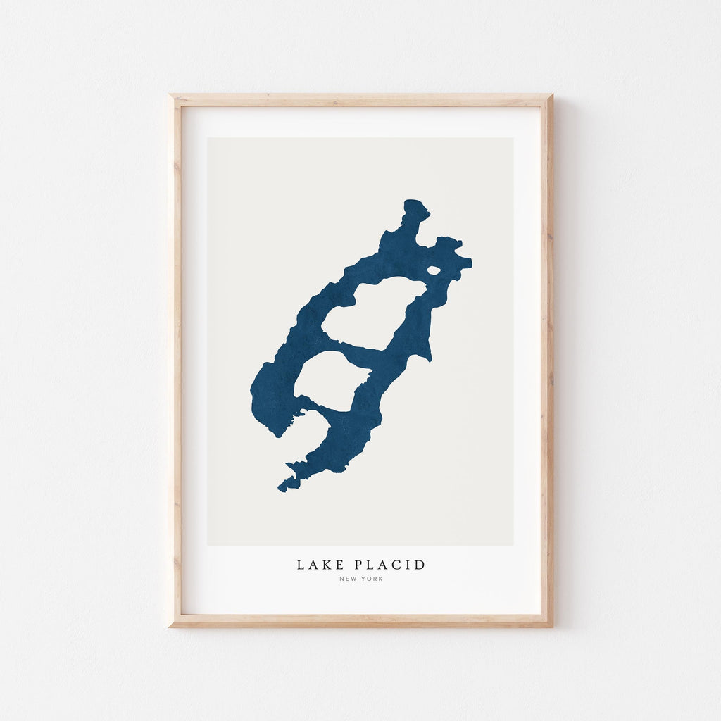 lake placid new york map poster – minimalist lake wall art - image 1