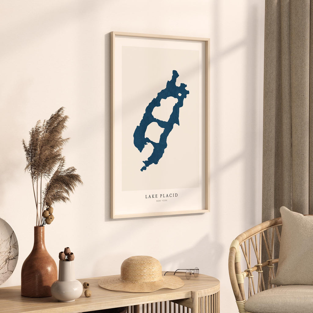 lake placid new york map poster – minimalist lake wall art - image 3