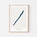 loch ness united kingdom map poster – minimalist lake wall art - image 1